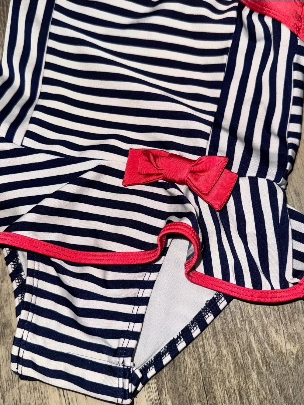 Cat & Jack Navy and Pink Striped Girls' One-Piece Swimsuit